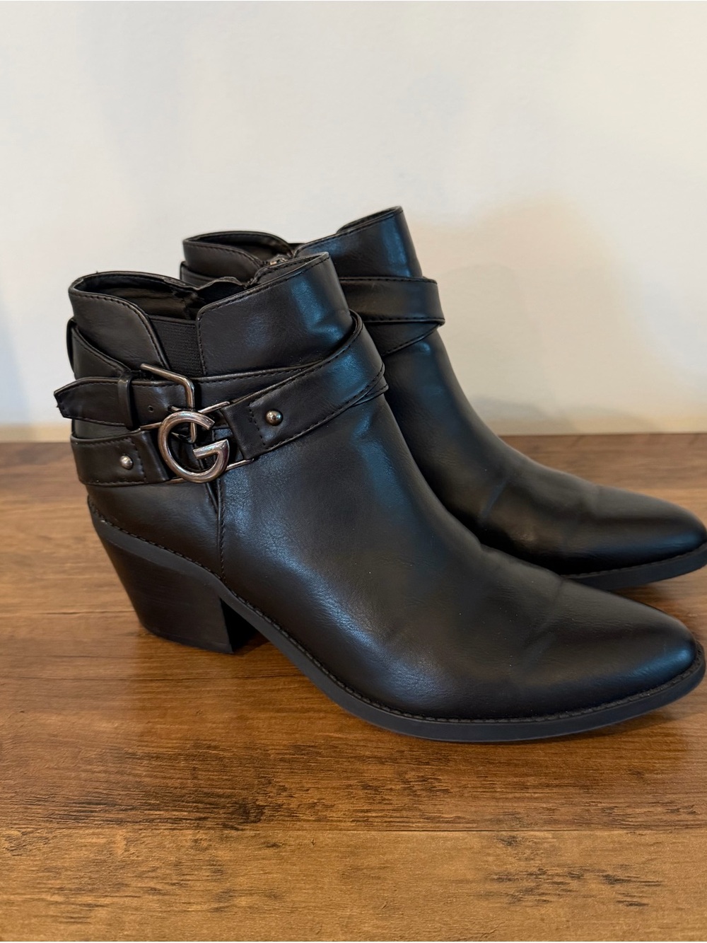 Guess Black Ankle Boots with Signature G Accent